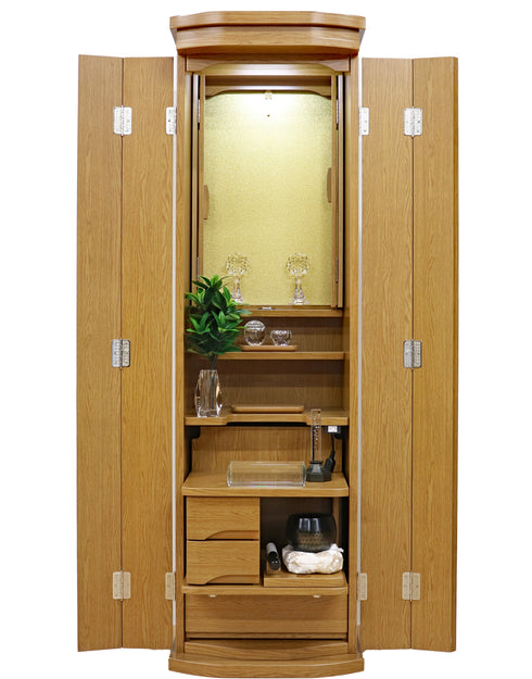 Soka Gakkai Furniture-style Buddhist Altar "Collect" Manually-operated cabinet door Available in 2 colors